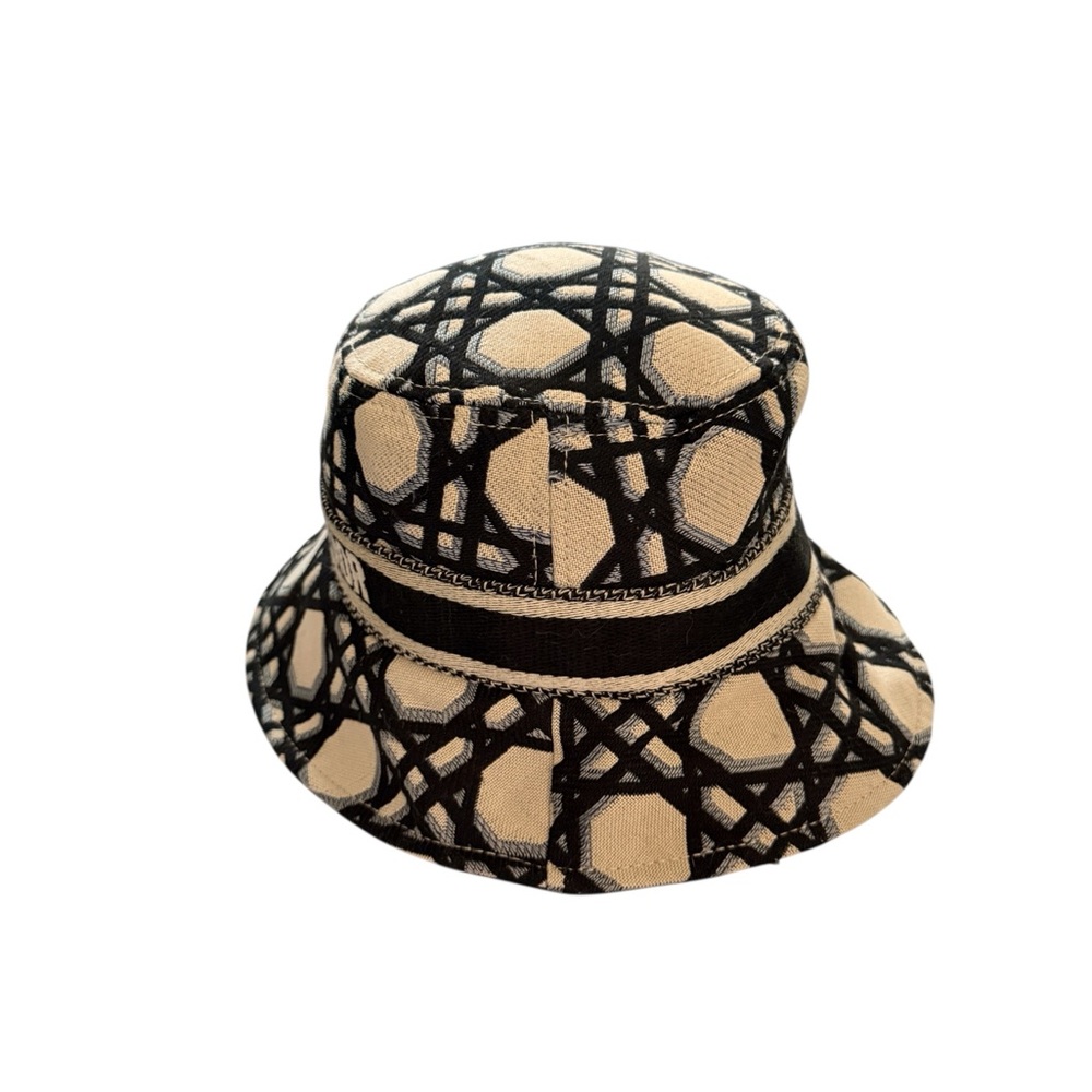 Dior Beige and Dark Blue Graphic Bucket Hat - Picture 2 of 4